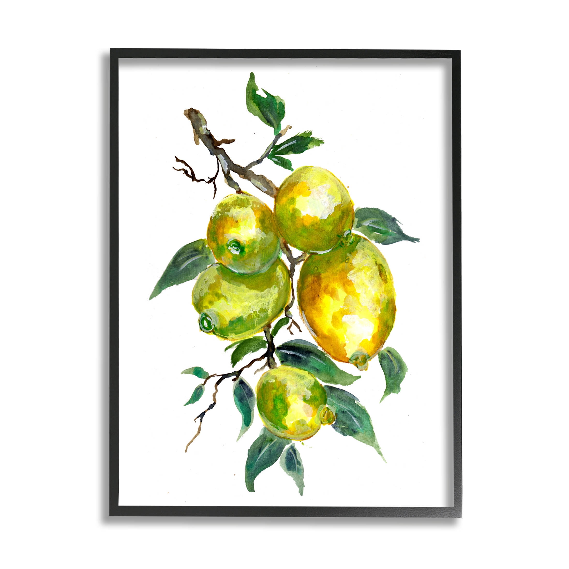 Lemon Citrus Fruit Tree Food & Beverage Graphic Art Black Framed Art Print Wall Art