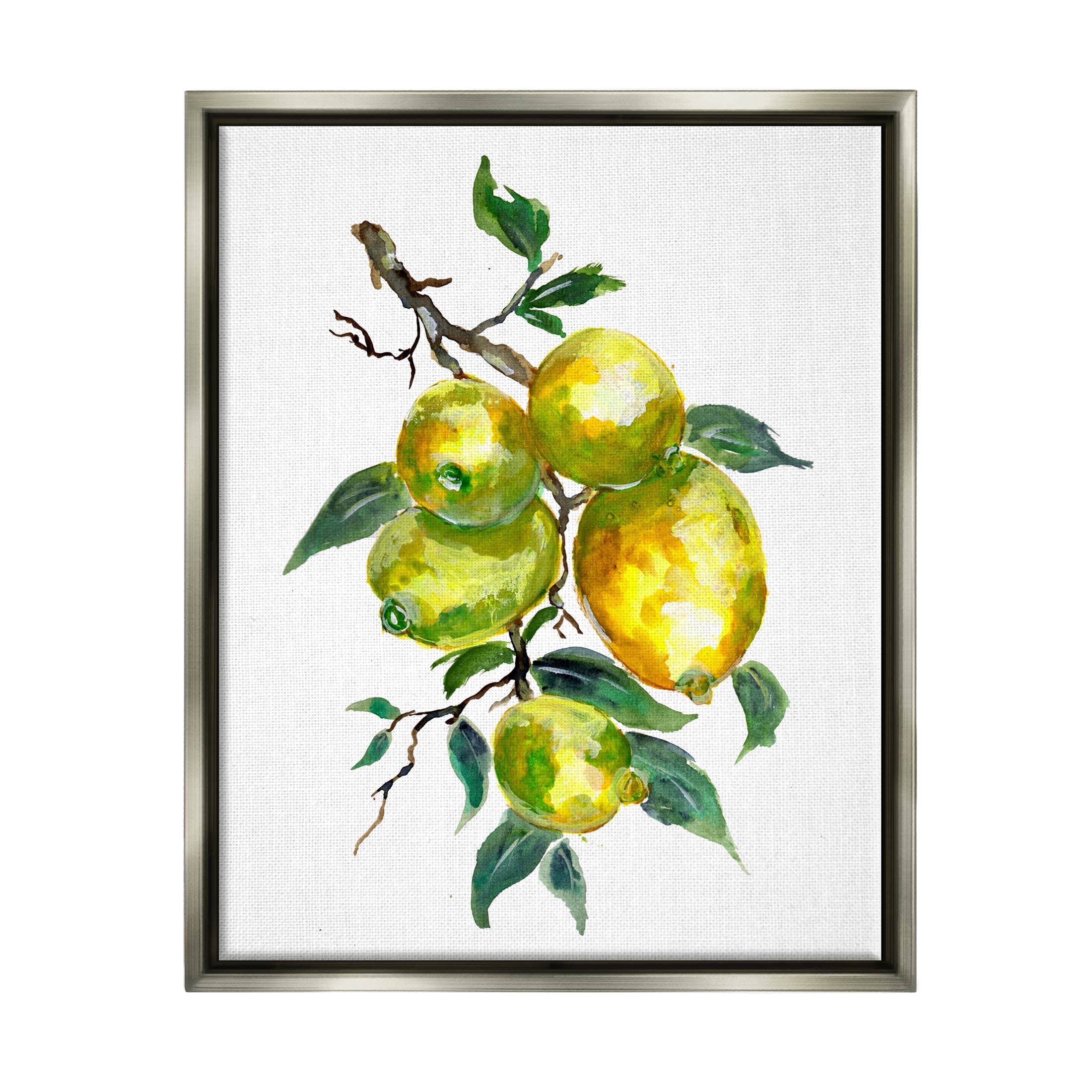 Lemon Citrus Fruit Tree Food & Beverage Graphic Art Luster Gray Framed Art Print Wall Art