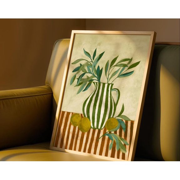 Lemon Citrus Still Life Wall Art Print, Unframed Paper Poster 24x36in