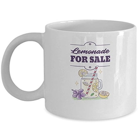 Lemon 11 oz Coffee Mug - Lemonade for Sale White Ceramic Gift