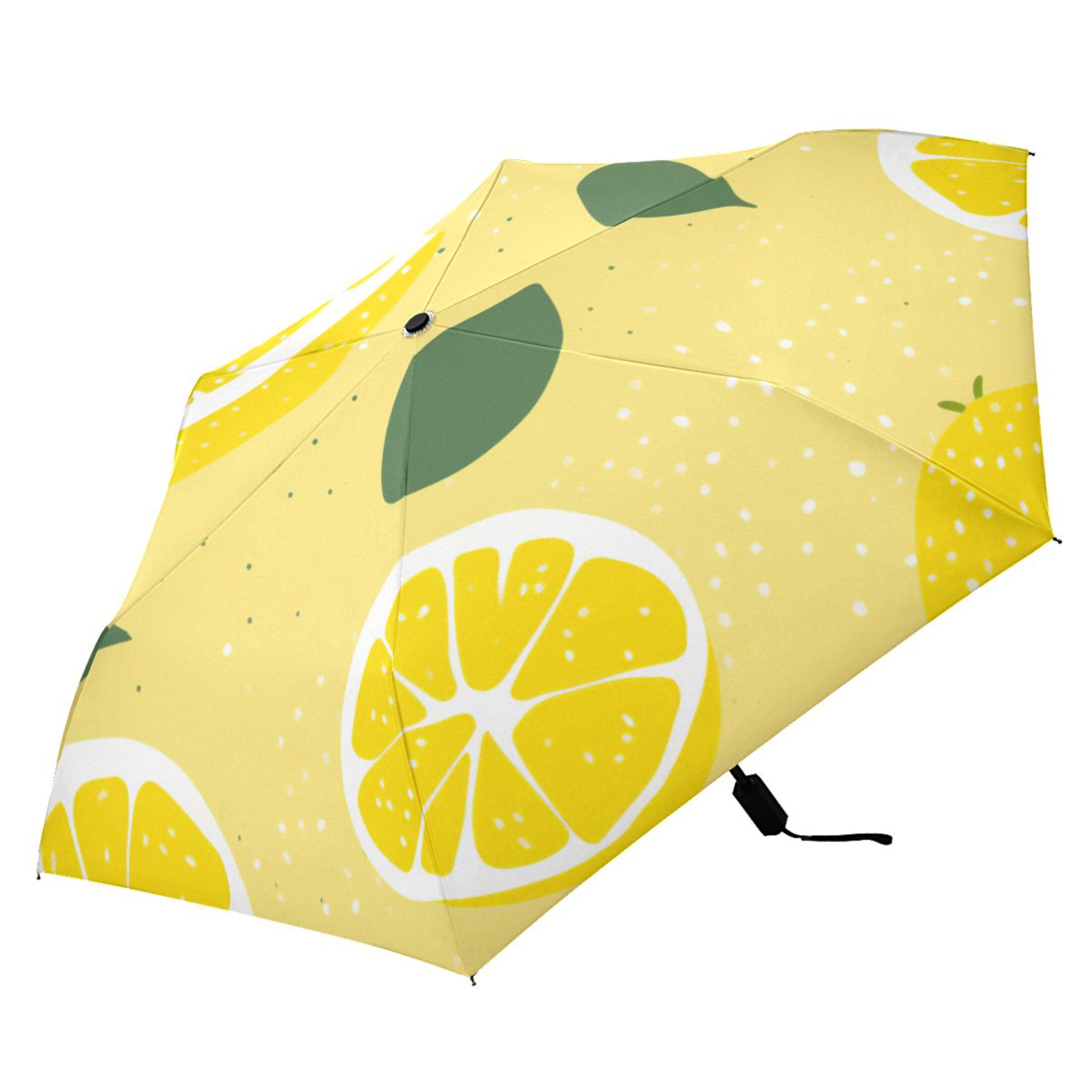 Lemon Compact Folding Umbrella for Rain Windproof Travel Umbrella UPF ...