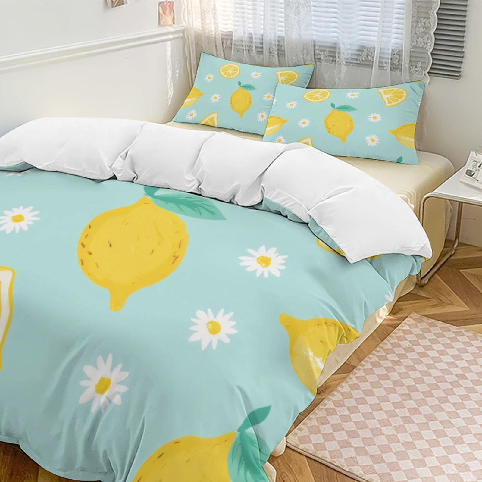 Lemon Daisy Print Pattern 3D Duvet Cover Set Quilt Cover Theme Of Kid lemon-daisy-print-pattern-3d-duvet-cover-set-quilt-cover-theme-of-kid