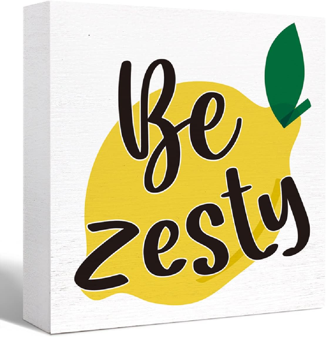 Lemon Decor Wood Box Sign Be Zesty Lemon Wooden Block Sign Desk Decor ...