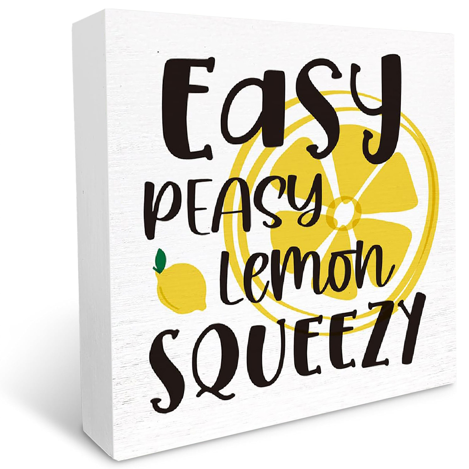 Yousoontic 4-Piece Lemon Table Decor Set - Easy Peasy Lemon Squeezy Wooden Signs For Farmhouse Tiered Trays - View #5