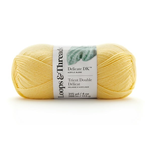 Loops & Threads Lemon Delicate DK Yarn - Light Weight Yarn for Knitting, Crochet, Weaving, Arts & Crafts, 15 Pack