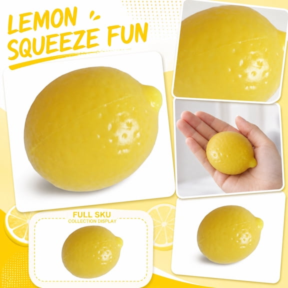 Lemon Design Squishy Fidget Toys for Adults Soft Tactile Desk Accessory Office Sensory Gadget with Slow Rebound Texture Yellow 1 Pack