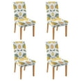 thumbnail image 1 of Lemon Dining Chair Covers Set of 4 Stretch Kitchen Chair Slipcovers Bright Yellow Fruit Print Washable Polyester Removable Seat Protector for Fresh Home Decor, 1 of 7