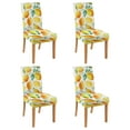 thumbnail image 1 of Lemon Dining Chair Covers Set of 4 Stretch Kitchen Chair Slipcovers Bright Yellow Fruit Print Washable Polyester Removable Seat Protector for Summer Home Decor, 1 of 7