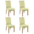 thumbnail image 1 of Dining Room Chair Covers Set of 4 with Lemons Floral Pattern Bright Yellow Washable Stretch Slipcovers Removable Protector for Kitchen Home Party, 1 of 7