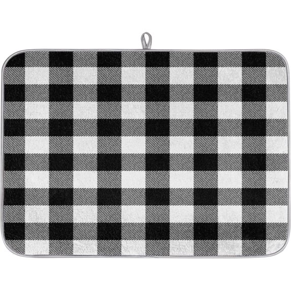 Lemon Dish Drying Mat for Kitchen Counter, Lemon Leaves Microfiber Dish Drainer Mats Absorbent Reversible Drying Pad Heat Resistant Mats for Countertop 16 x 18 inch