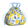 thumbnail image 1 of Lemon Drawstring Lunch Bag Women - Drawstring Lunch Bag Insulated for Work Office - Stain-Resistant Large Lunchbags for Women with Multi-Pockets, 1 of 6