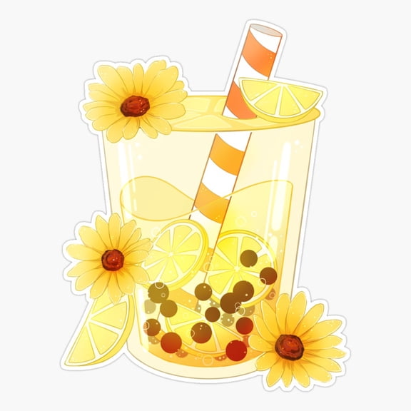 Lemon Drink Inspired Decor Art Simple Style Vinyl Sticker