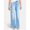 thumbnail image 1 of Madden NYC Women's Lemon Embroidery Ultra 90s Jeans, 32" Inseam, Sizes 00-18, 1 of 5