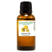 Lemon Essential Oil - 1 fl oz 30 ml Glass Bottle w/ Euro Dropper - 100% Pure Essential Oil by GreenHealth