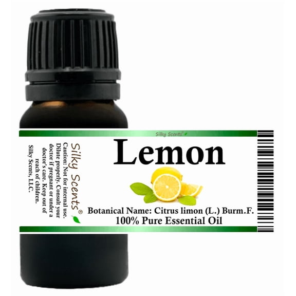 Lemon Essential Oil 5 ml (1/6 fl oz) - 100% Pure and Natural by Silky Scents