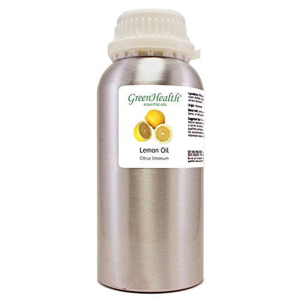 Lemon Essential Oil – 16 fl oz (473 ml) Aluminum Bottle w/Plug Cap – 100% Pure Essential Oil