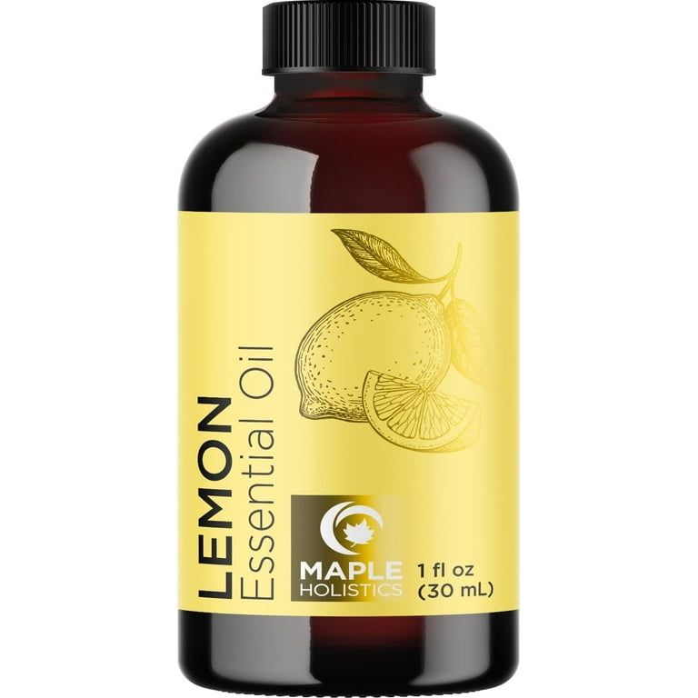 Lemon Essential Oil Therapeutic Grade Aromatherapy for Diffuser - 100% Pure Cold Pressed Undiluted Oil for Stress - Lemon Oil for Skin + Hair