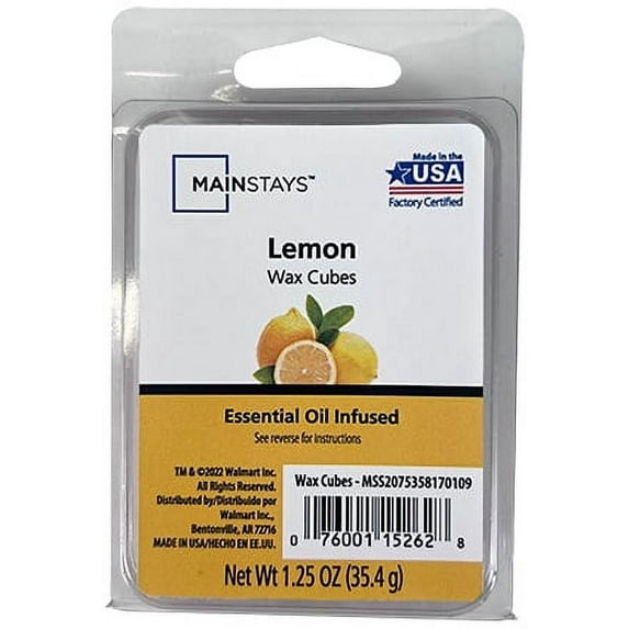 Lemon Essential Oil Scented Wax Melts, Mainstays, 1.25 oz (1-Pack)