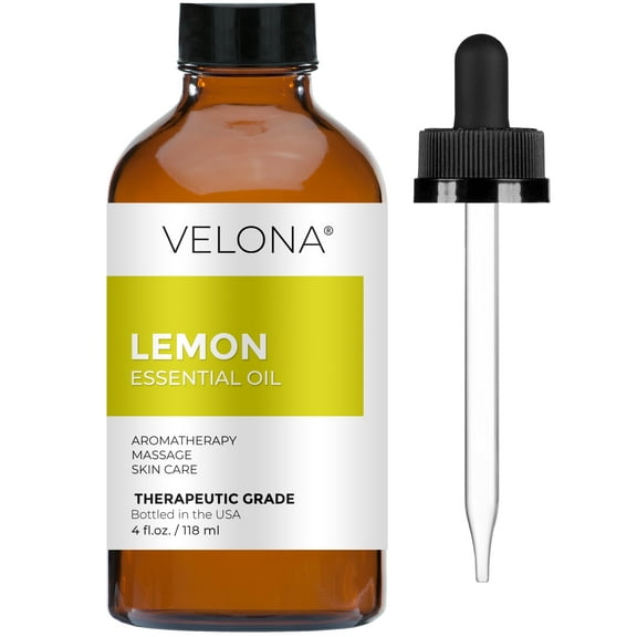 Lemon Essential Oil by Velona - 4 oz | Therapeutic Grade for Aromatherapy Diffuser