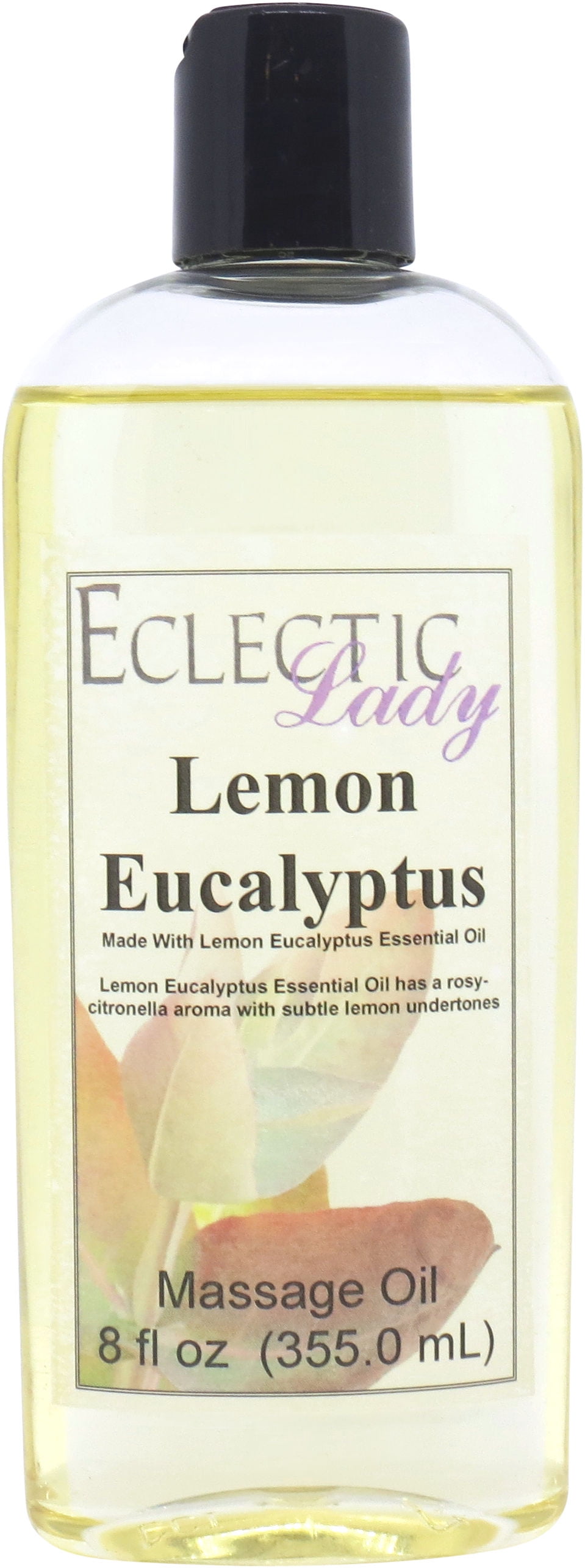 Lemon Eucalyptus Massage Oil by Eclectic Lady, 8 oz, Sweet Almond Oil and Jojoba Oil