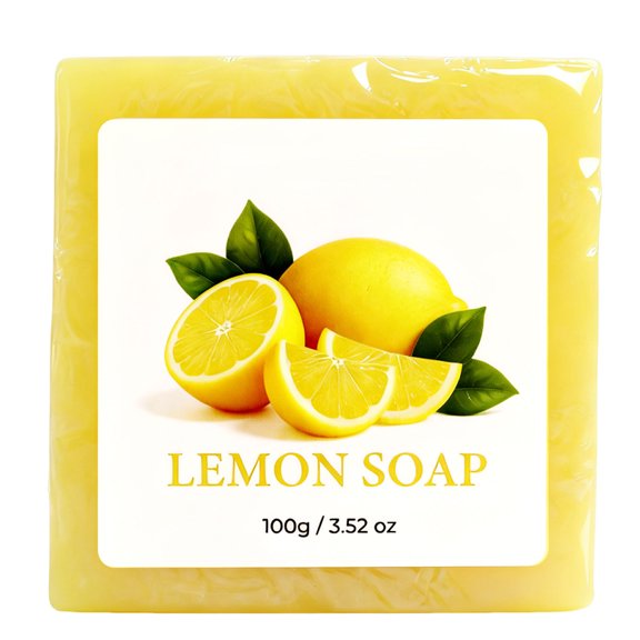 Lemon Extract Deep Cleansing Handmade Bath Soap Bar For Refreshing Clean Skin Feel Daily Use 100G Plastic