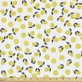 thumbnail image 1 of Lemon Fabric by the Yard, Rhythmic Citrus with Blossom Leaves Sliced Vitamin C Healthy Print, Decorative Upholstery Fabric for Chairs & Home Accents, 5 Yards, Earth Yellow Grey by Ambesonne, 1 of 4