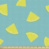 Lemon Fabric by the Yard Upholstery, Repetitive Summer Themed Pattern of Juicy Triangle Slices of Lime Print, Decorative Fabric for DIY Home Accents, 10 Yards, Seafoam Yellow Green by Ambesonne