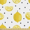 thumbnail image 1 of Lemon Fabric by the Yard Upholstery, Summer Pattern of Whole and Halved Citrus Fruit with Polka Dots, Decorative Fabric for DIY and Home Accents, 2 Yards, Mustard Charcoal Grey by Ambesonne, 1 of 4