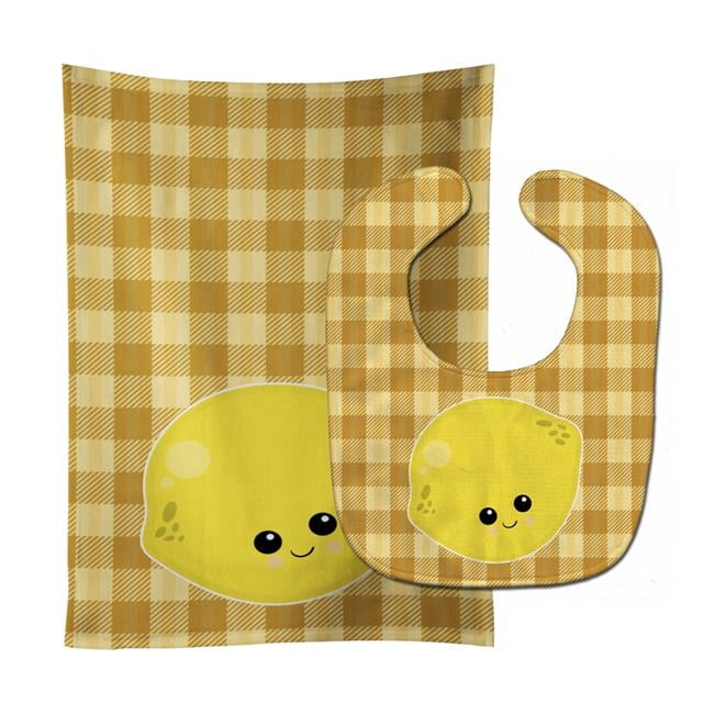 Lemon Face Baby Bib & Burp Cloth