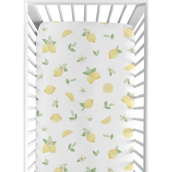 Lemon Floral Fitted Crib Sheet by Sweet Jojo Designs