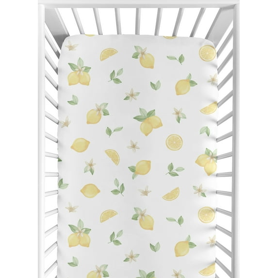 Lemon Floral Fitted Crib Sheet by Sweet Jojo Designs