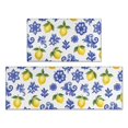 thumbnail image 1 of Lemon and Floral White Pattern Anti Fatigue Kitchen Rugs Set Of 2, Non Slip Washable Decorative Floor Mats for Kitchen Sink Laundry, 17"x30" and 17"x47", 1 of 6