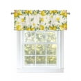 thumbnail image 1 of Lemon Flower Leaf Valances for Windows, Rod Pocket Kitchen Valance Curtains - Soft & Washable Small Window Treatment for Living Room,&nbsp;Bathroom, Summer Country, 54x18inch, 1 of 9