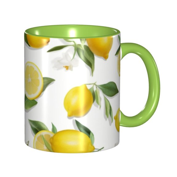 Lemon Fresh Coffee Mug Fun Custom Ceramic Mugs 11oz Green