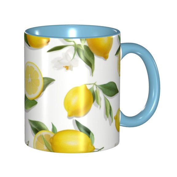 Lemon Fresh Coffee Mug Fun Custom Ceramic Mugs 11oz Sky Blue