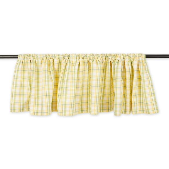 Lemon Fresh Plaid Window Valance 72x14