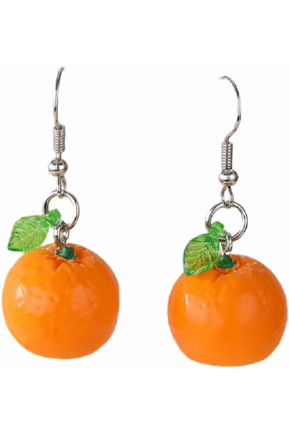 Lemon Fruit Earrings Cute Lifelike Lemon Strawberry Dangle Drop Earrings Funny Yellow, Style B5706