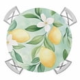 thumbnail image 1 of Lemon Fruit Elastic Fitted Round Table Cover Green Leaves Floral Waterproof Outdoor Tablecloth for Holiday Party, Picnic, Patio & Dining Fits Tables Up to 45"-54", 1 of 8