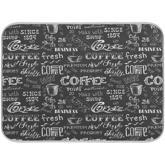 Lemon Fruit Green Dish Drying Mat Fun Print Quick Dry Large Pad Dish Mat for Kitchen Dishes Counter Mat 18x24 Inch