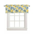 thumbnail image 1 of Lemon Fruit Kitchen Valances for Windows Farmhouse Linen Window Valance Curtain for Living Room Window Treatment Spring Plants Abstract Blue Leaves Valance Rod Pocket Topper Drape, 42 x 18 Inch, 1 of 6