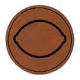 thumbnail image 1 of Lemon Fruit Outline 2.5" Faux Leather Round Engraved Iron-On Patch - Brown, 1 of 6