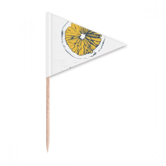Lemon Fruit Watercolor Illustration Pattern Toothpick Triangle Cupcake Toppers Flag