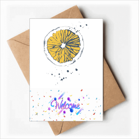 Lemon Fruit Watercolor Illustration Pattern Welcome Back Greeting Cards Envelopes Blank