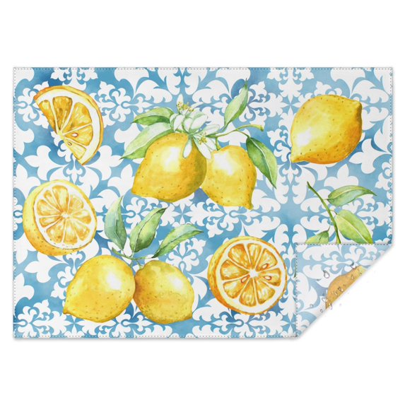 Lemon Fruits Table Cloth,Wrinkle Resistant Table Cover with Polyester,Waterproof Reusable Tablecloths for Weeding Birthday Tea Party Decorations (Rectangle,60x84inch)