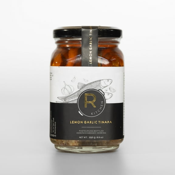 RKitchen Lemon Garlic Tinapa, Smoked Herring, 250g Jar