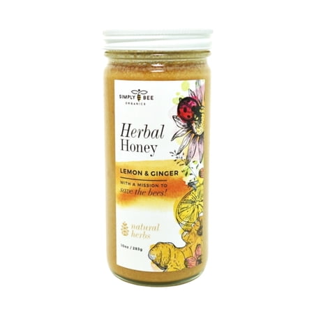 Lemon Ginger Herbal Honey | Pure Organic Raw Honey | Supports Well-Beeing | Organic Herbs |Non-GMO |0% Additives | Kid Approved