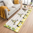 thumbnail image 1 of Lemon Gnomes 2'x6' Runner Rug, Summer Botanical Fruit Wooden Grain Plaid Washable Non-Slip Area Rugs for Hallway Kitchen Floor Bedroom Entryway, StainResistant Laundry Carpet Decoration Indoor Mat, 1 of 9