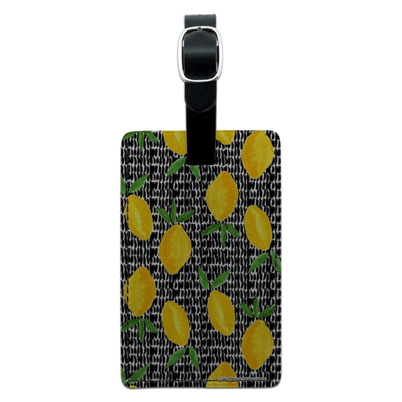 Lemon Goodness Rectangle Leather Luggage Card Suitcase Carry-On ID Tag
