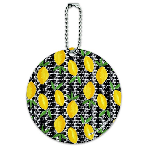 Lemon Goodness Round Luggage ID Tag Card Suitcase Carry-On