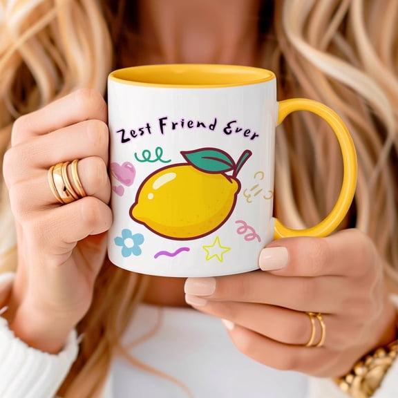 Lemon Graphic Mug Zest Friend Ever, Colorful Kitchen DE1cor